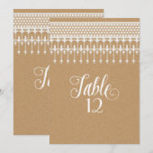 テーブルナンバー ラスティック ヴィンテージ レース クラフト紙 (正面/裏面)