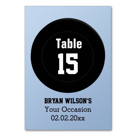 テーブルパーソナライズされた番号アイスホッケーテーマ テーブルナンバー (正面)