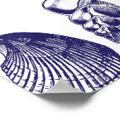 テーブルビーチ結婚式シーティング8シーティングプランシェル ポスター (角)