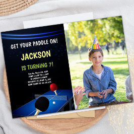 テーブルピンポン誕生日招待状と写真 招待状