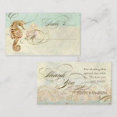 テーブルプレイスセッティングカードシーホース沿岸ビーチ プレイスカード (正面/裏面)