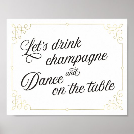 テーブルポスターでシャンパンとダンスを飲もう ポスター (正面)