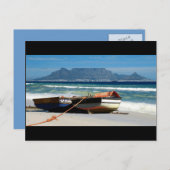 テーブルマウンテンと魚釣りボートの葉書 ポストカード (正面/裏面)