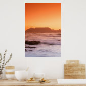 テーブルマウンテンアットサンセットブルーベルグストランド ポスター (キッチン)