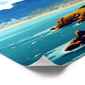 テーブルマウンテン南アフリカのヴィンテージ旅行場所 ポスター (角)