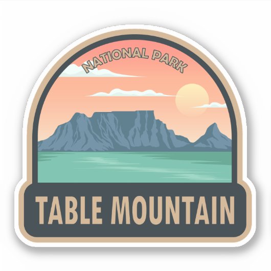 テーブルマウンテン国立公園南アフリカヴィンテージ シール (正面)