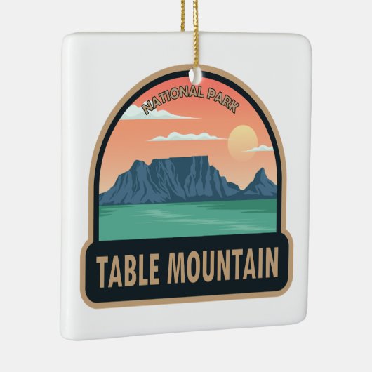 テーブルマウンテン国立公園南アフリカヴィンテージ セラミックオーナメント (右)