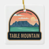 テーブルマウンテン国立公園南アフリカヴィンテージ セラミックオーナメント (正面)