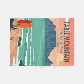 テーブルマウンテン国立公園南アフリカヴィンテージ フリースブランケット (正面(横))