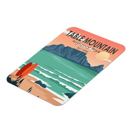 テーブルマウンテン国立公園南アフリカヴィンテージ マグネット (左側)