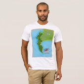 テーブルマウンテン国立公園 南アフリカ地図 Tシャツ (正面フル)