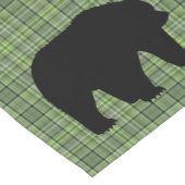 テーブルランナーグリーンプレイド&ベア ショートテーブルランナー (コーナー)