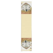 テーブルランナーサンセットバーンドカントリー素朴フィールド干し草 ショートテーブルランナー (正面)