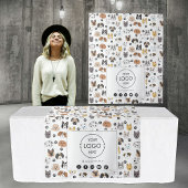 テーブルランナーバナービジネスロゴソーシャルメディア犬 タペストリー