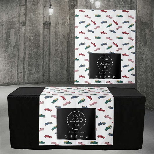 テーブルランナーバナービジネスロゴトラックカー タペストリー
