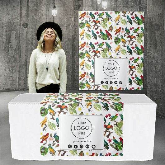 テーブルランナーバナービジネスロゴペットの鳥 タペストリー