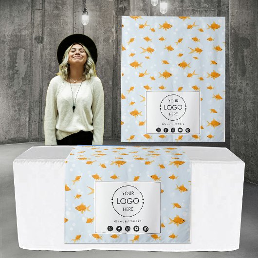 テーブルランナーバナービジネスロゴペット金魚 タペストリー