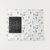 テーブルランナーバナービジネスロゴ魚釣り魚 タペストリー (正面(横))