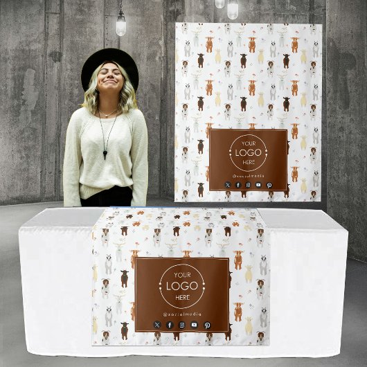 テーブルランナーバナーロゴソーシャルメディア山羊ファーム タペストリー