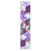 テーブルランナーラベンダーハイビスカスオンホワイト ショートテーブルランナー (正面)