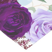 テーブルランナーラベンダーハイビスカスオンホワイト ショートテーブルランナー (コーナー)