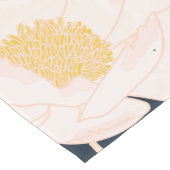 テーブルランナー白いフローラ花オンダークブルー ショートテーブルランナー (コーナー)