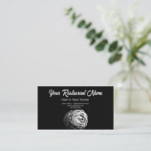 テーブルレストランへの白黒アーティチョークファーム コーリングカード (スタンド正面)