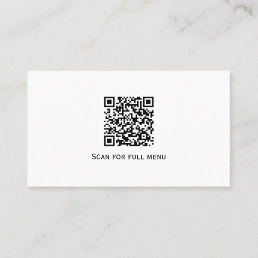 テーブルレストランへの白黒アーティチョークファーム コーリングカード (裏面)