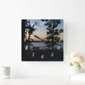 テーブルロックサンセットウォールクロック スクエア壁時計 (ホーム)
