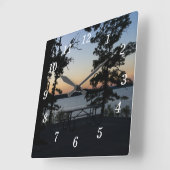 テーブルロックサンセットウォールクロック スクエア壁時計 (傾斜)