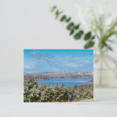 テーブルロックレイクはがきで雪がちり ポストカード (スタンド正面)