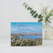 テーブルロック湖での雪の微粉化　早く治ってね ポストカード (スタンド正面)