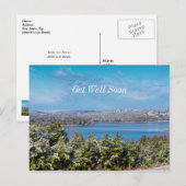 テーブルロック湖での雪の微粉塵 - 早期回復を願う ポストカード (正面/裏面)