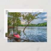 テーブルロック湖で浮かぶカヤック 早く治りますように ポストカード (正面/裏面)