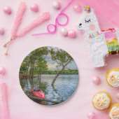 テーブルロック湖に浮かぶカヤック ペーパープレート (パーティー)