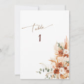 テーブルワン モダンテラコッタ ウェディング テーブル ナンバー 1 招待状 (裏面)