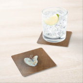 テーブル上のコースターハートシェル スクエアペーパーコースター (インサイチュ)