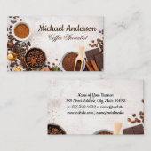 テーブル上のコーヒーメーカー用品 名刺 (正面/裏面)