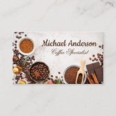 テーブル上のコーヒーメーカー用品 名刺 (正面)