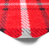 テーブル上のタータンチェック布パターンの上面ビュー(r) ポスター (角)