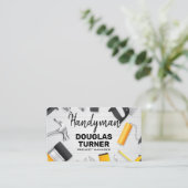 テーブル上の大工ツール 名刺 (スタンド正面)