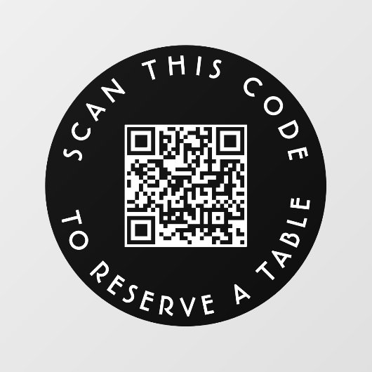 テーブル予約ブラックサークルQRコード ウィンドウサイン (シート)