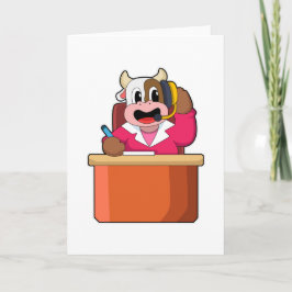 テーブル付き秘書として牛 カード