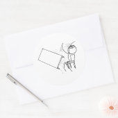 テーブル反転範囲顔ミーム ラウンドシール (封筒)