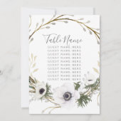 テーブル名シーティングアネモネシダリース結婚ズ 招待状 (裏面)