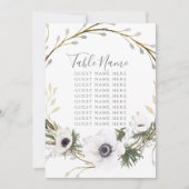 テーブル名 席 アネモネ ワイルドフラワーフェルン リース ウェディング 招待状 (正面)