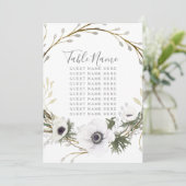 テーブル名 席 アネモネ ワイルドフラワーフェルン リース ウェディング 招待状 (スタンド正面)