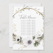 テーブル名 席 アネモネ ワイルドフラワーフレーム ウェディング 招待状 (正面)