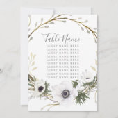 テーブル名 席 アネモネ ワイルドフラワーフレーム ウェディング 招待状 (裏面)