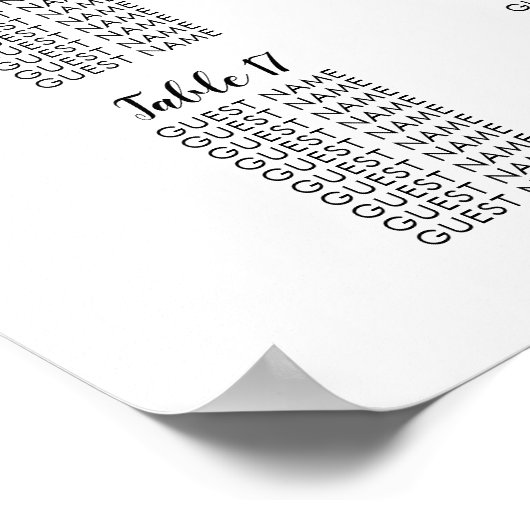 テーブル大結婚の客席表20 ポスター (角)